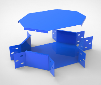 Cút X máng cáp màu xanh