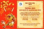 Thông báo lịch nghỉ Tết Nguyên Đán 2024